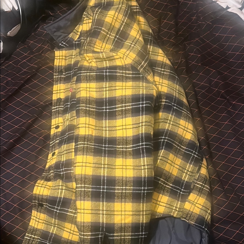 Levi's Yellow and Black Plaid Shirt Jacket
